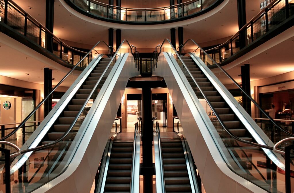 Mall escalators