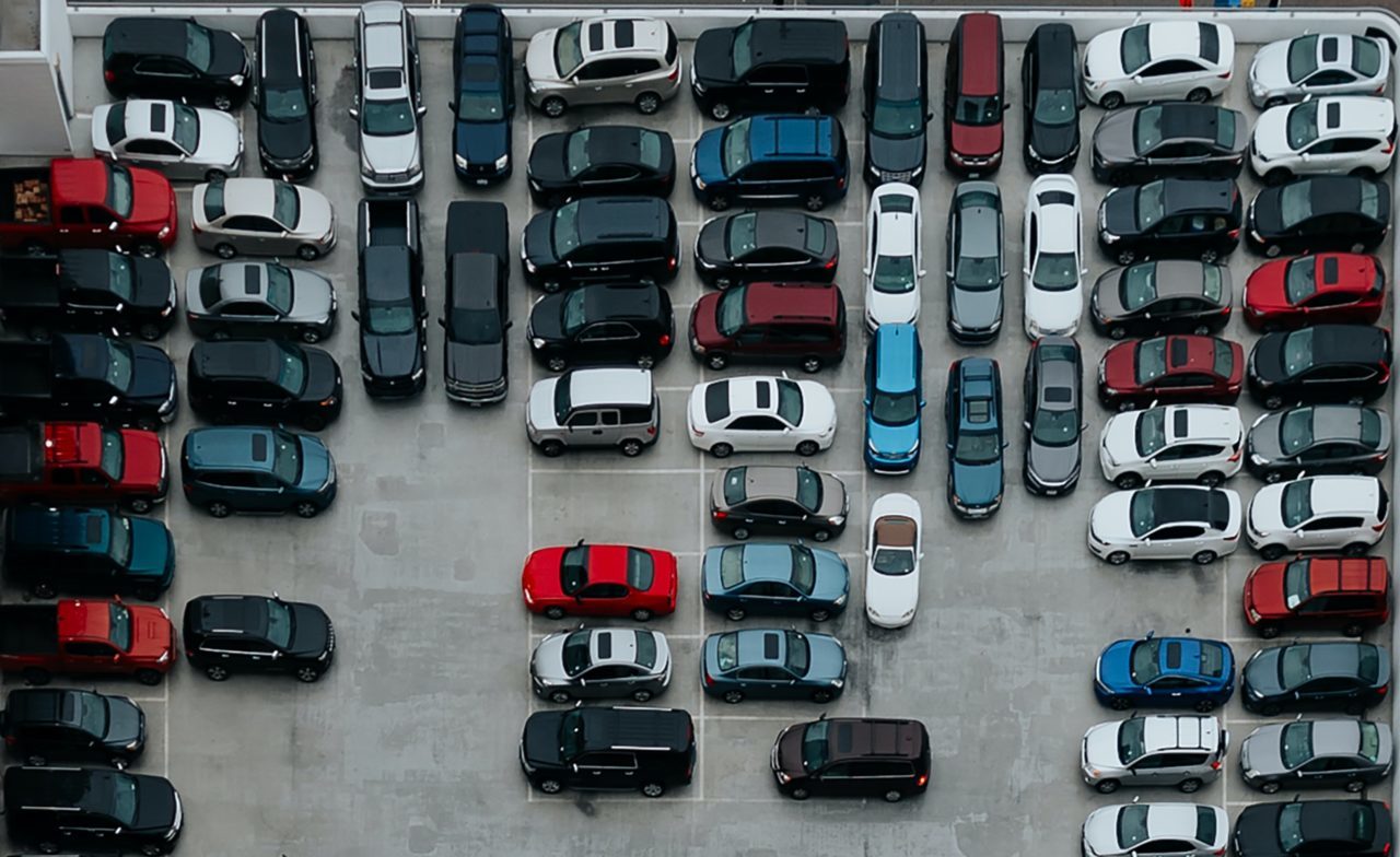 cars in a parking lot