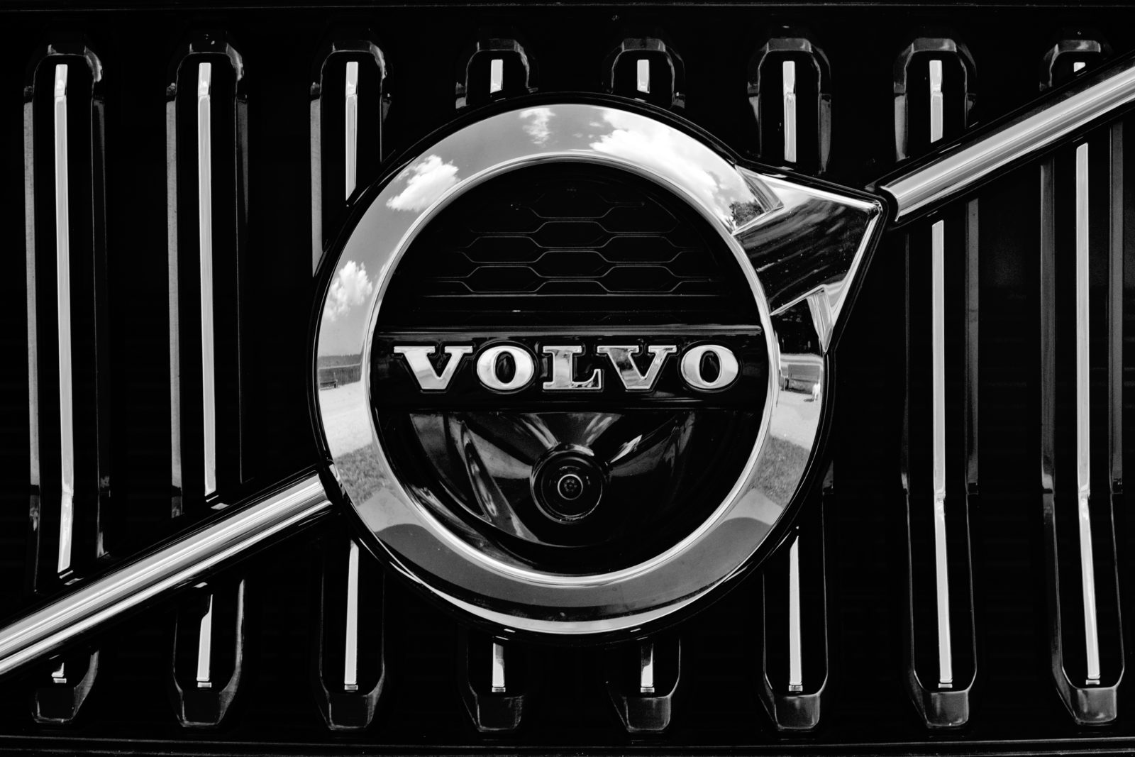 Gdynia, Poland, August 13, 2019: Volvo sign on a car grilll. Volvo is Swedish luxury vehicle manufacturer headquartered in Gothenburg, Sweden ( black and white effect) 2023/02/AdobeStock_297337458_Editorial_Use_Only.jpeg 