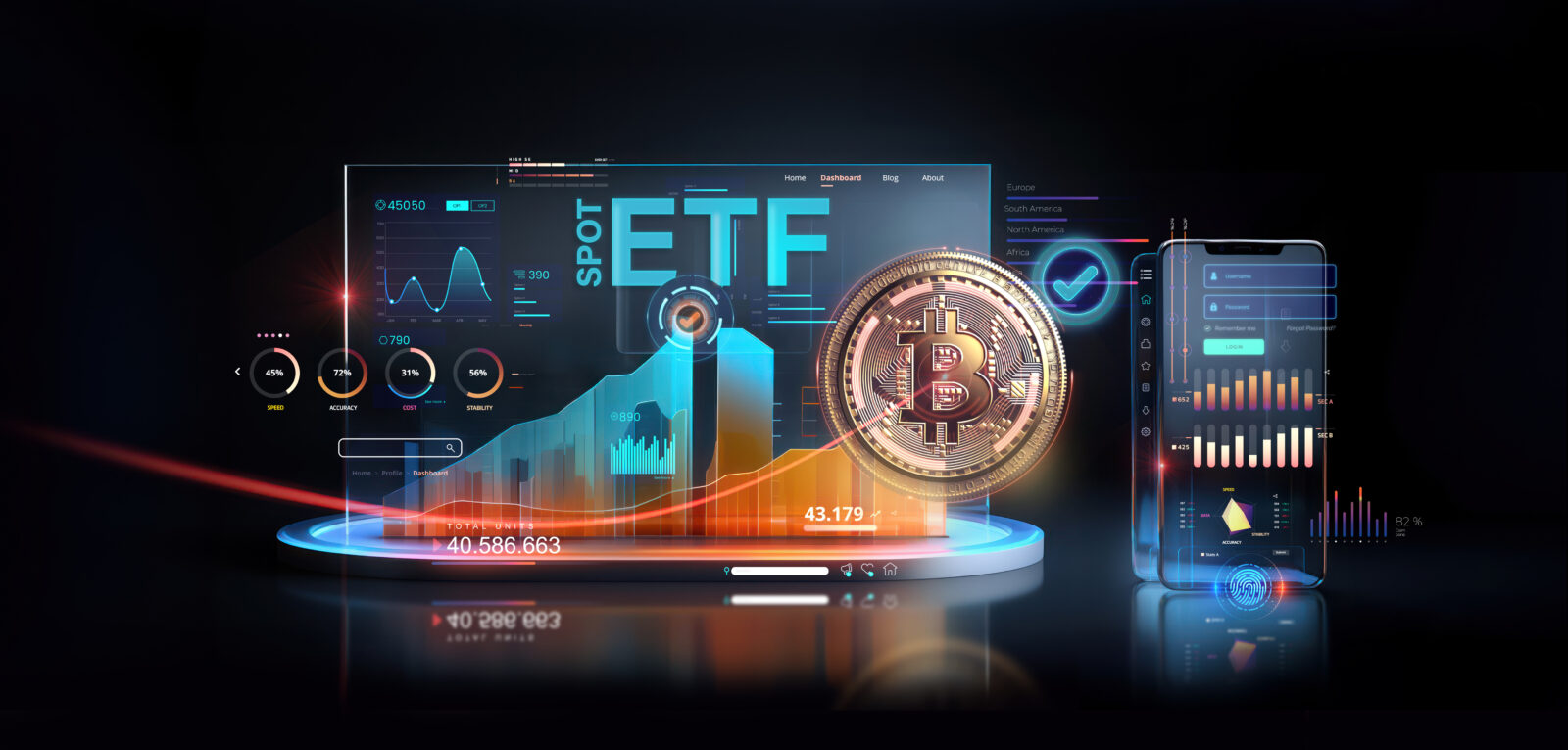 Crypto and bitcoin exchange traded fund or spot price EFT funds application gets approved and listed for institutions investment on stock exchanges concept as wide banner design with information data 2024/04/AdobeStock_641867510.jpeg 