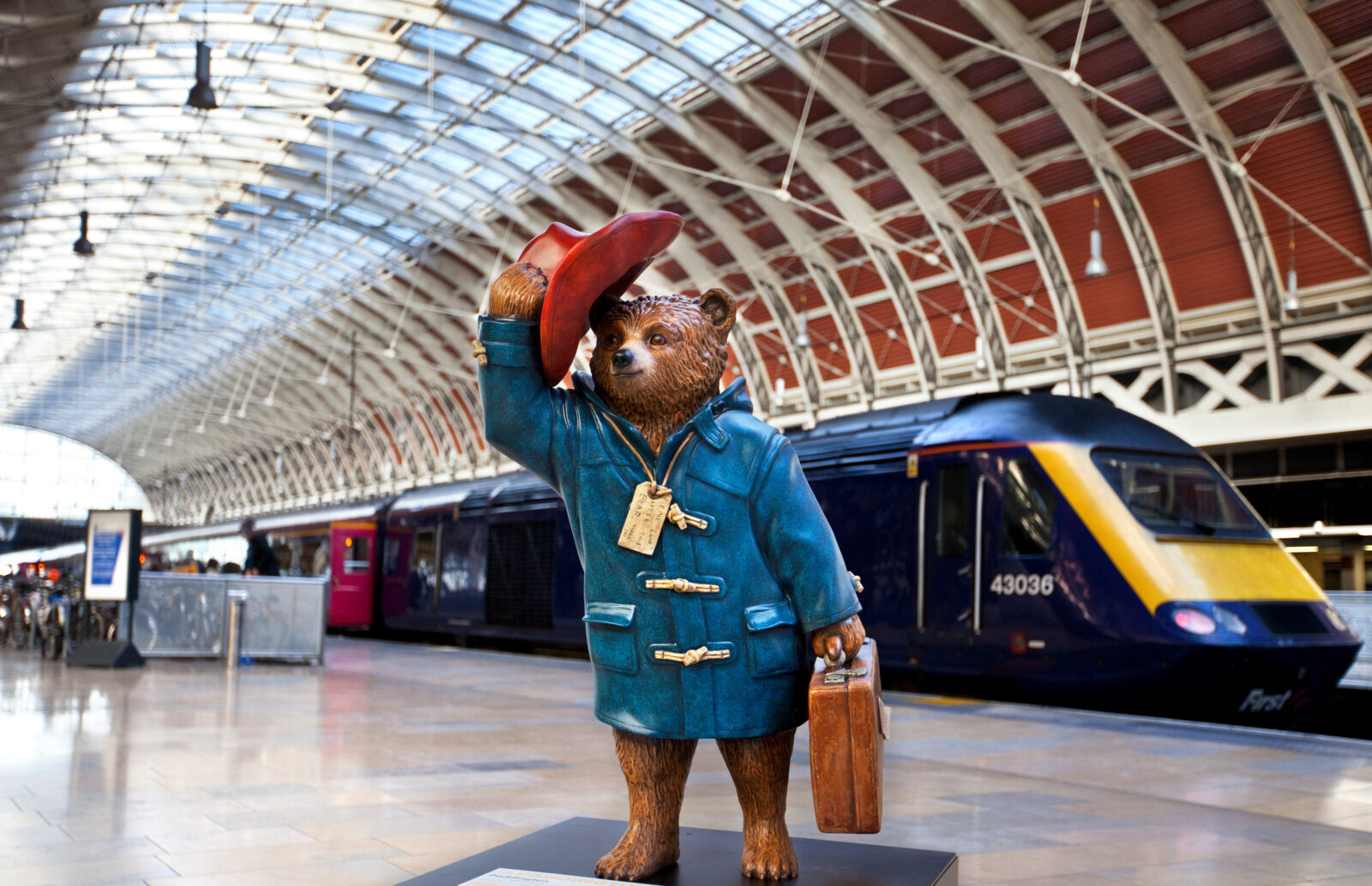 LONDON, UK - NOVEMBER 4TH 2014: A sculpture of Michael Bond's fictional children's character Paddington Bear - situated in Paddington Station in London on 4th November 2014.  This is one of 50 designs located across London through out November and December in celebration of the release of Paddington the movie. 2025/01/AdobeStock_321164979_Editorial_Use_Only.jpeg 