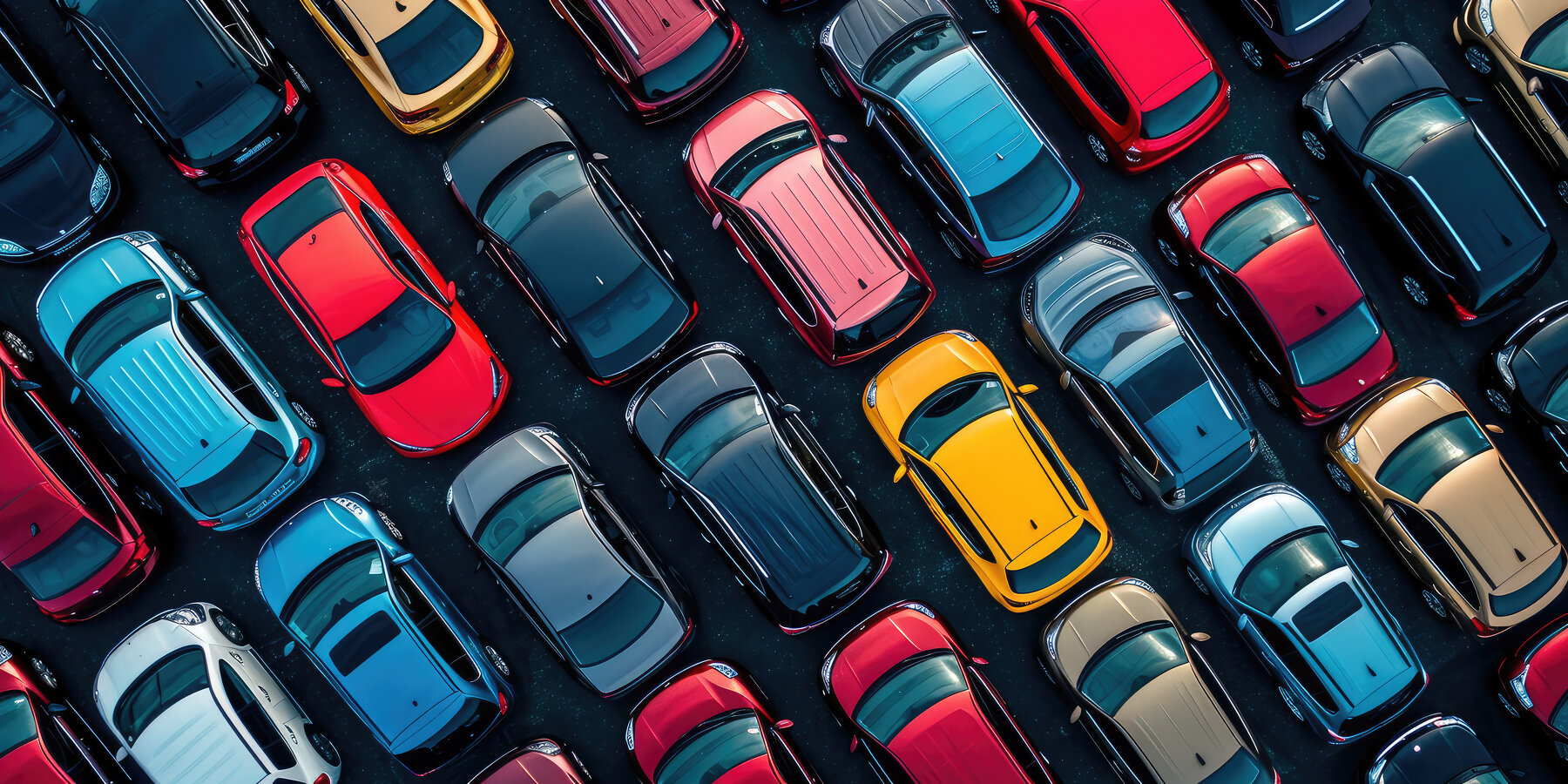 Aerial view of cars