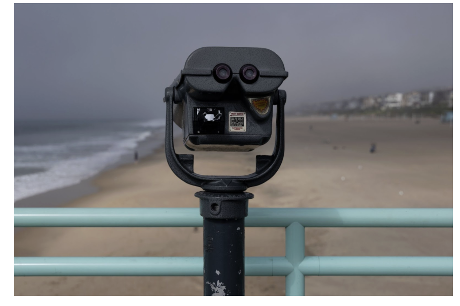 Viewfinder on a beach