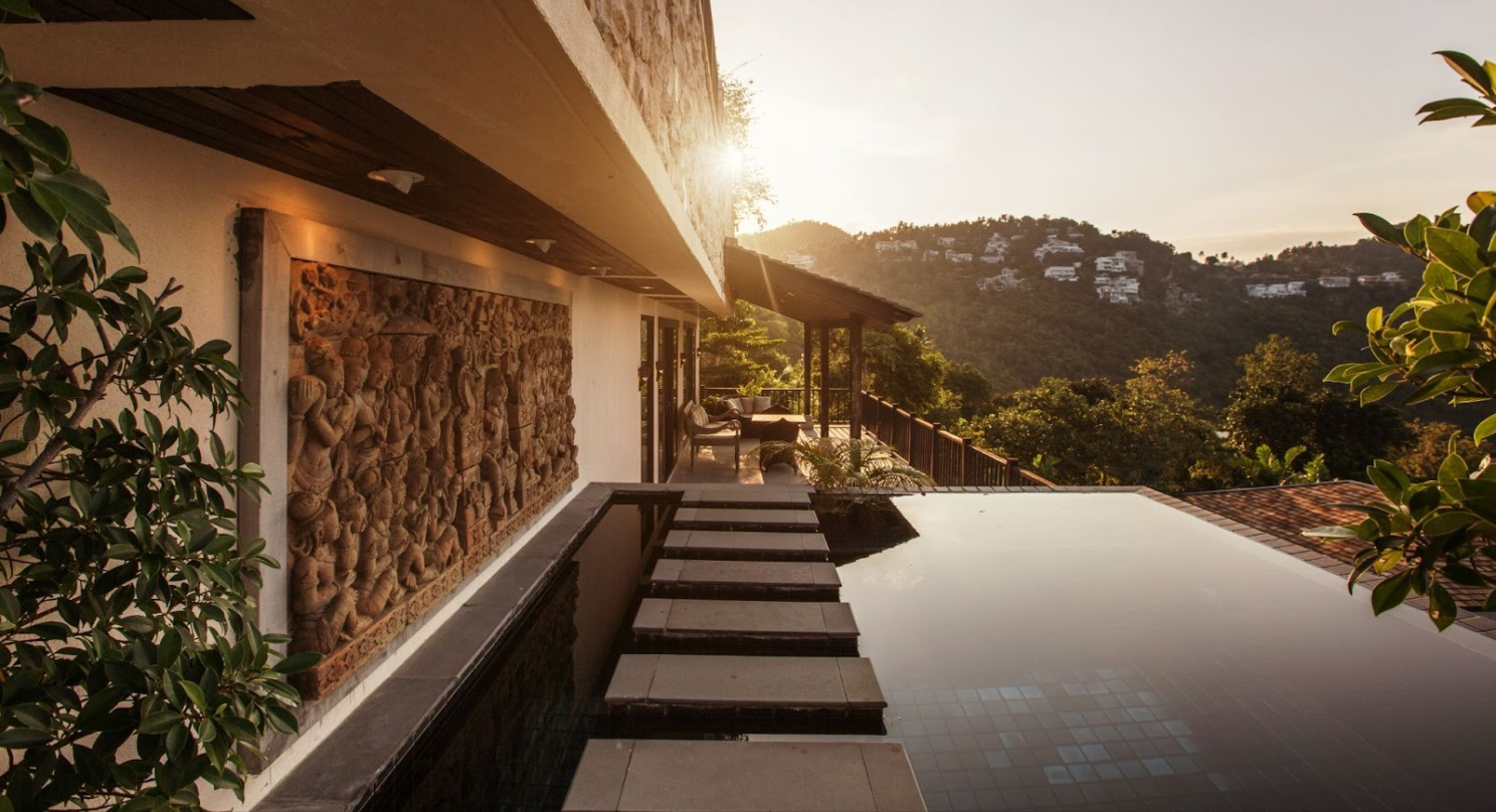 House next to pool