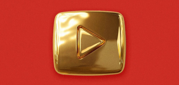 Gold YouTube symbol
