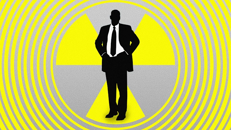 Man standing in suit in target